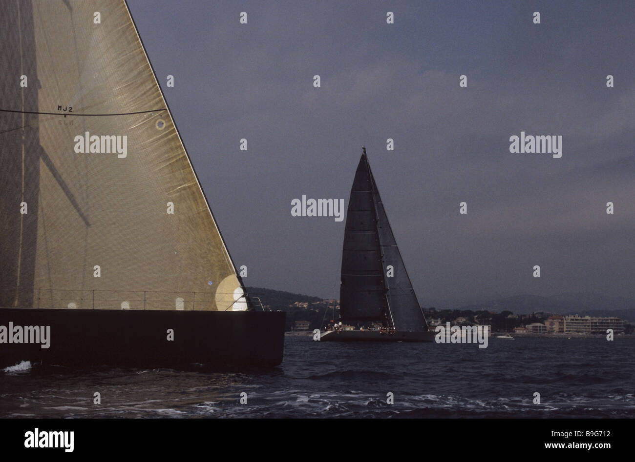 France Cote d'Azur St. Tropez lake sail-yachts regatta Stock Photo