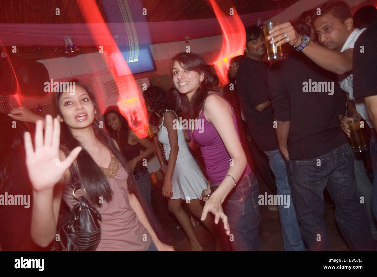 India Hyderabad Banjara Hills wealthy district Liquids night club Stock