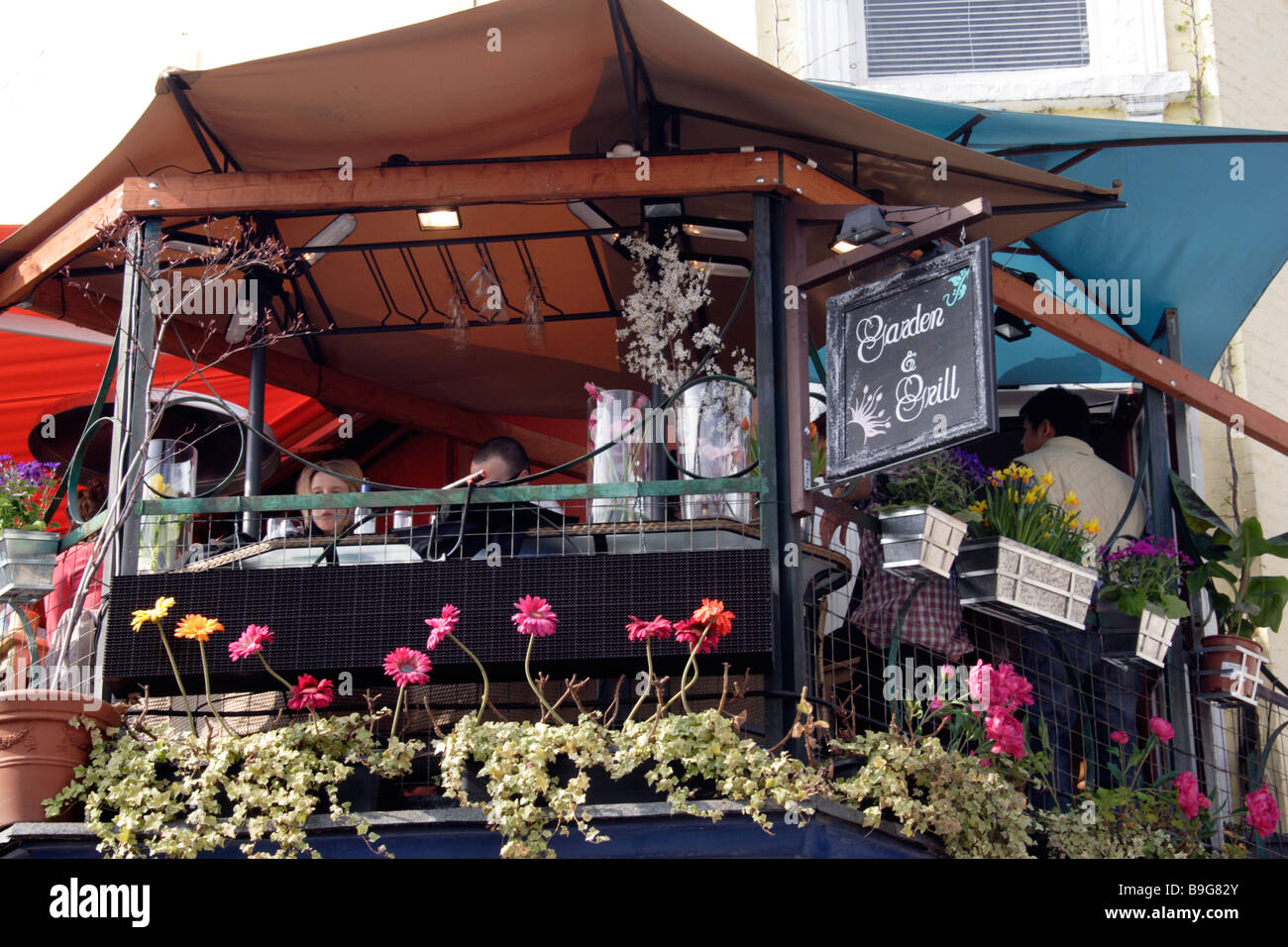 Garden and Grill Restaurant Portobello Road London Stock Photo Alamy