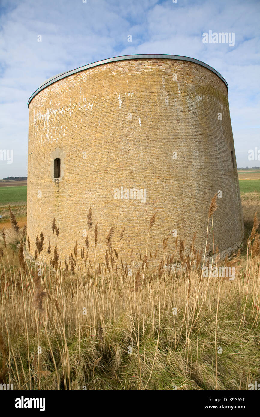 Martello tower Y in the marshes Bawdsey Suffolk England Stock Photo Alamy