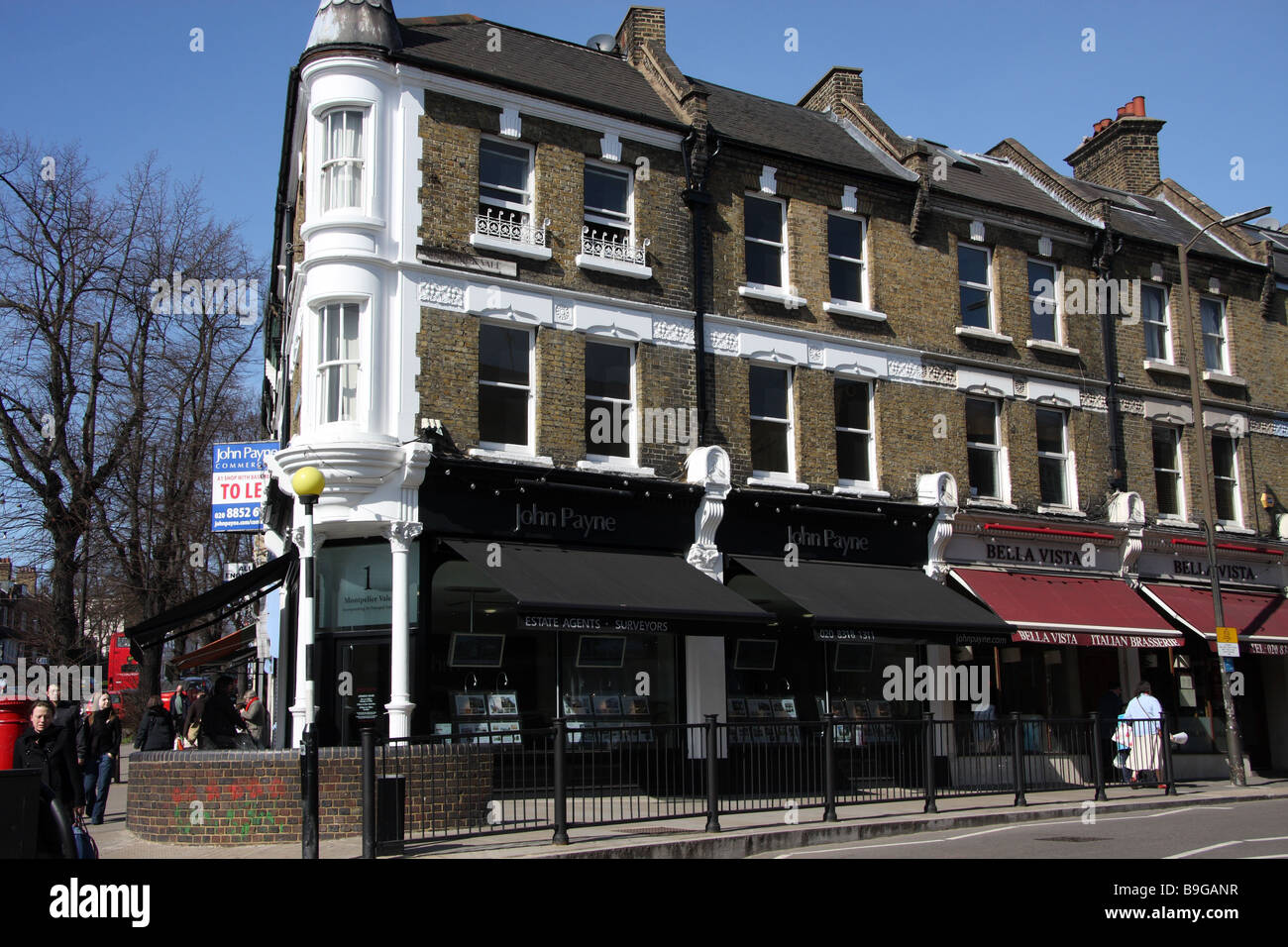 blackheath london england uk houses shops high street Stock