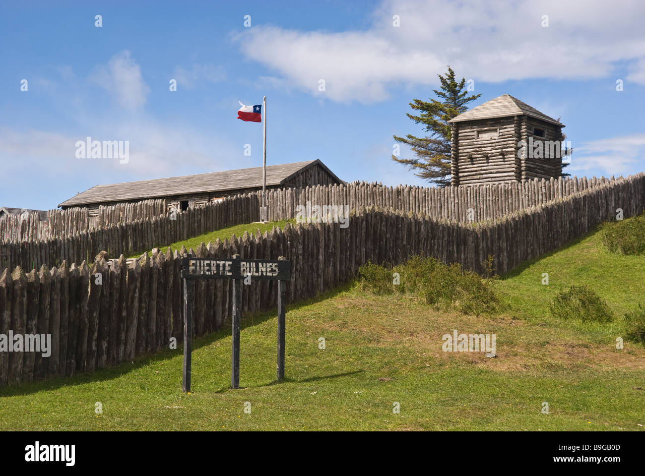 Elk198 4148 Chile Patagonia Straights of Magellan Fort Bulnes 1843 Stock Photo