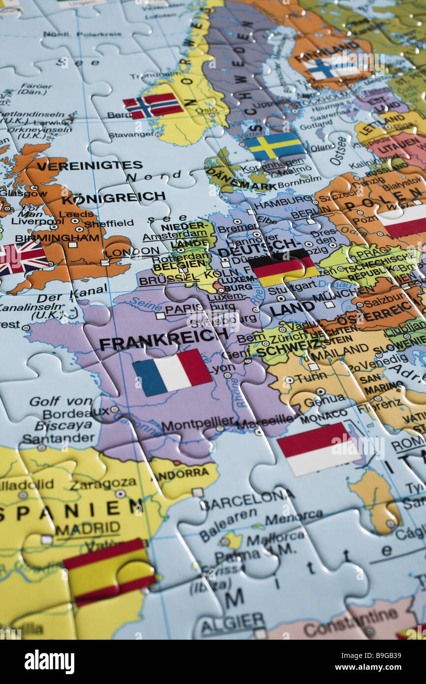 Puzzle map Europe detail Stock Photo Alamy