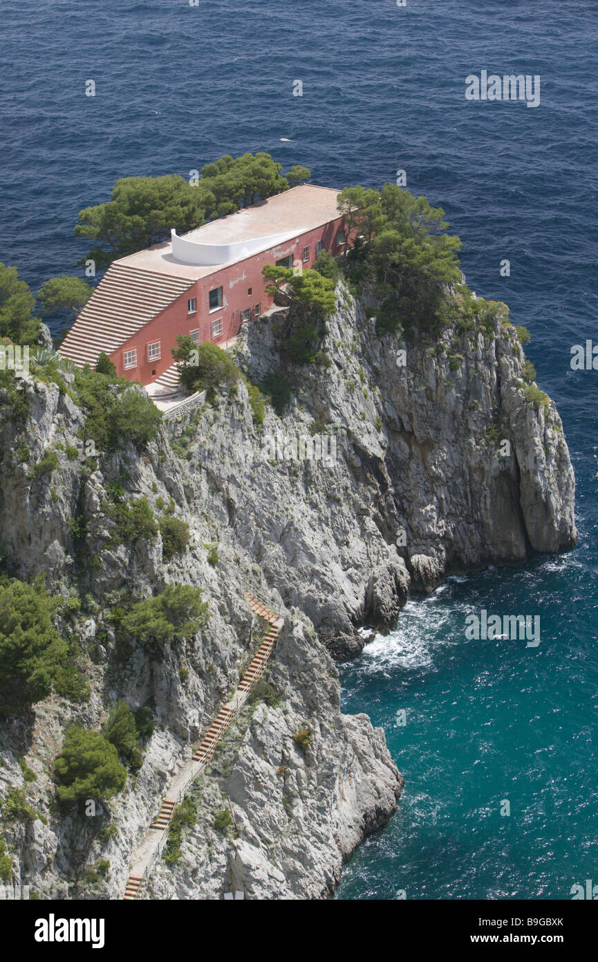 Italy Campania island Capri Punta Masullo villa Malaparte South-Italy sea Mediterranean coast rock-coast steep-coast Stock Photo