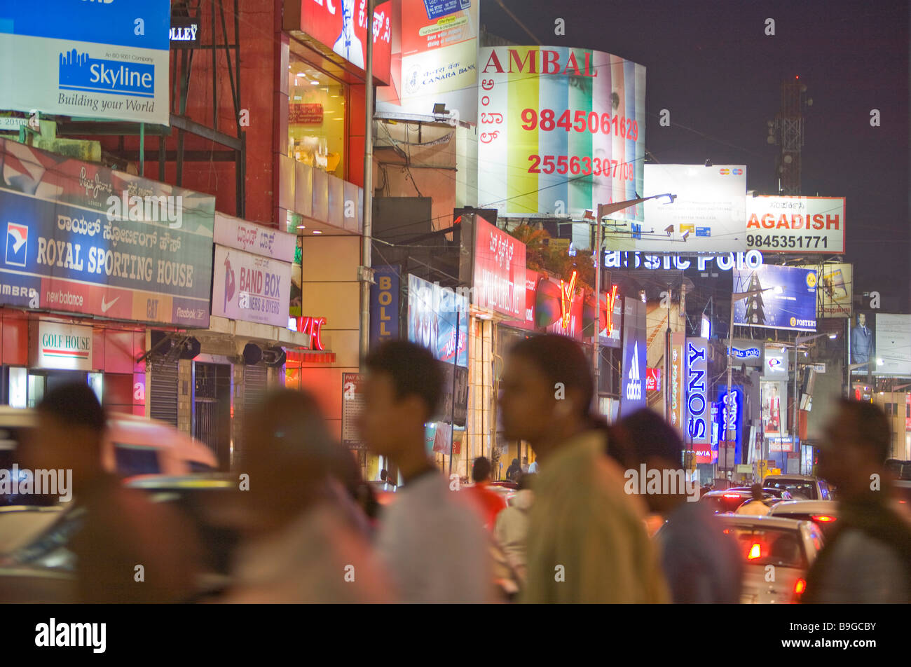 India Bengaluru Bangalore Brigade road Stock Photo