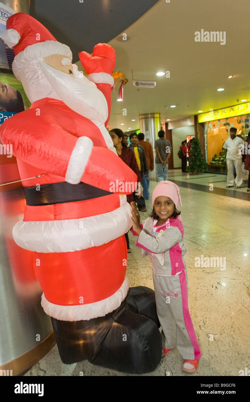 India Bengaluru Bangalore Christmas display at Garuda shopping mall Stock Photo