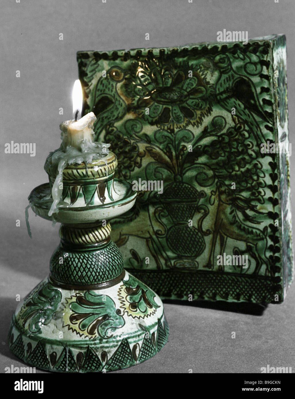 Late 19th century glazed candlestick State History Museum Moscow Stock ...