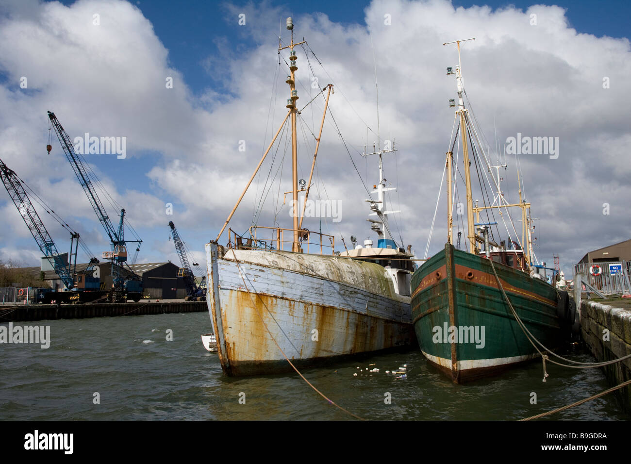 Boats at Glasson Dock Lancashire England Stock Photo