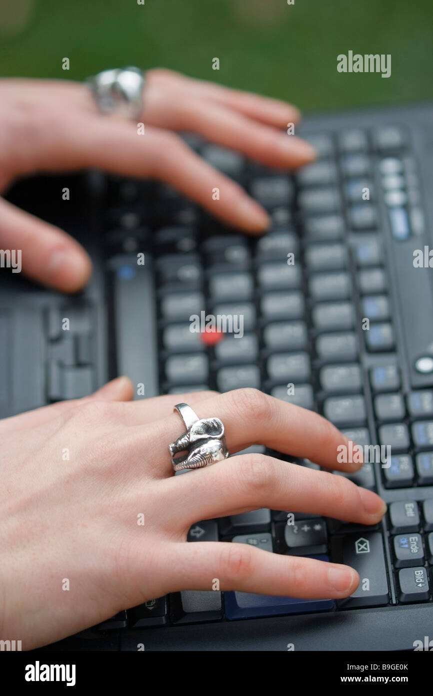 Close up woman hand typing hi-res stock photography and images - Alamy