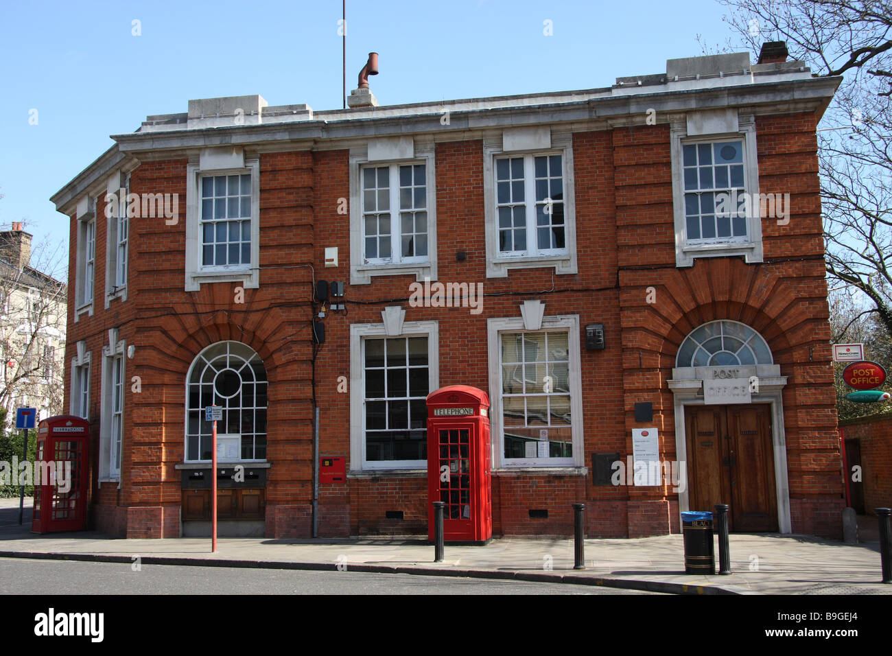 blackheath london england uk victorian post office red traditional telephone box booths Stock Photo