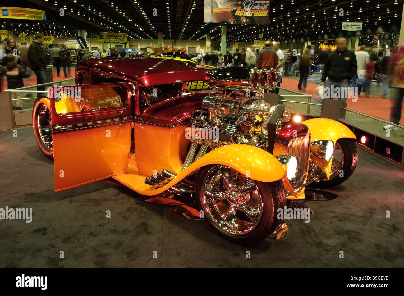 1930 Ford altered street coupe hot rod at the 2009 Detroit Autorama. Stock Photo