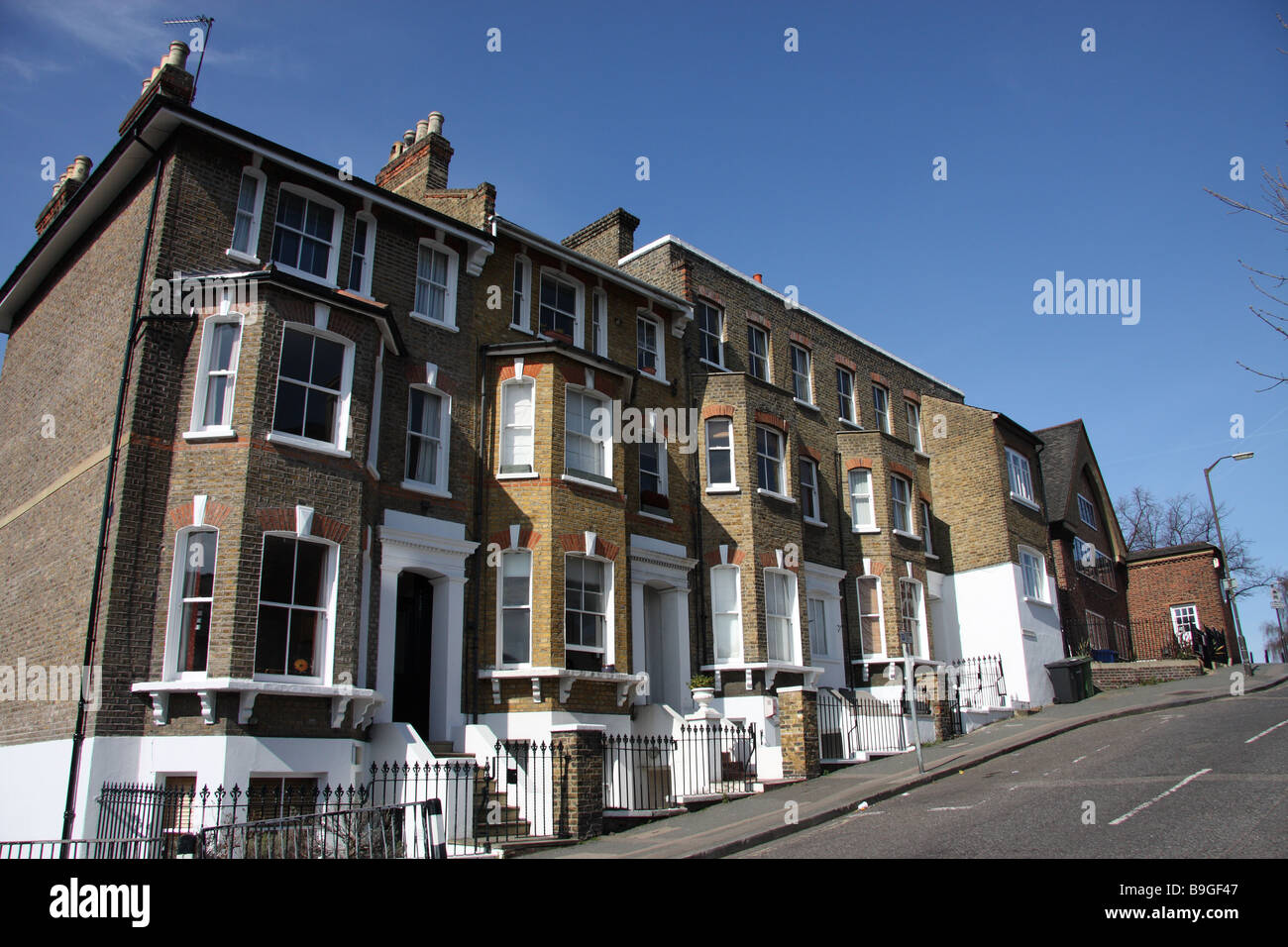 blackheath london england uk hill slope homes houses dwellings Stock