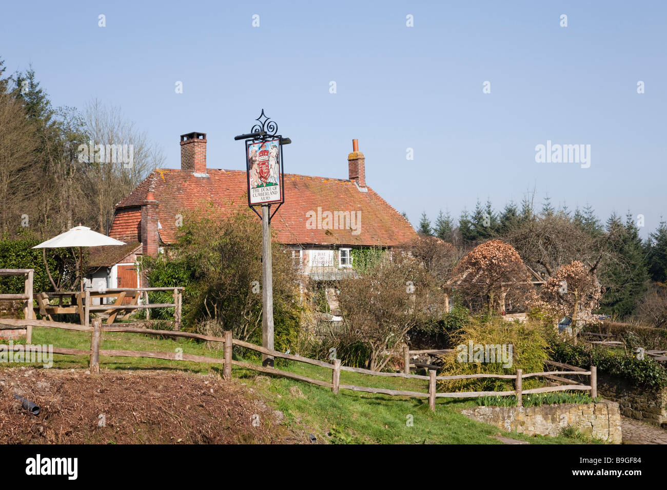 The Duke of Cumberland quintessential English country pub in hamlet near Midhurst in South Downs National Park. Henley West Sussex England UK Stock Photo