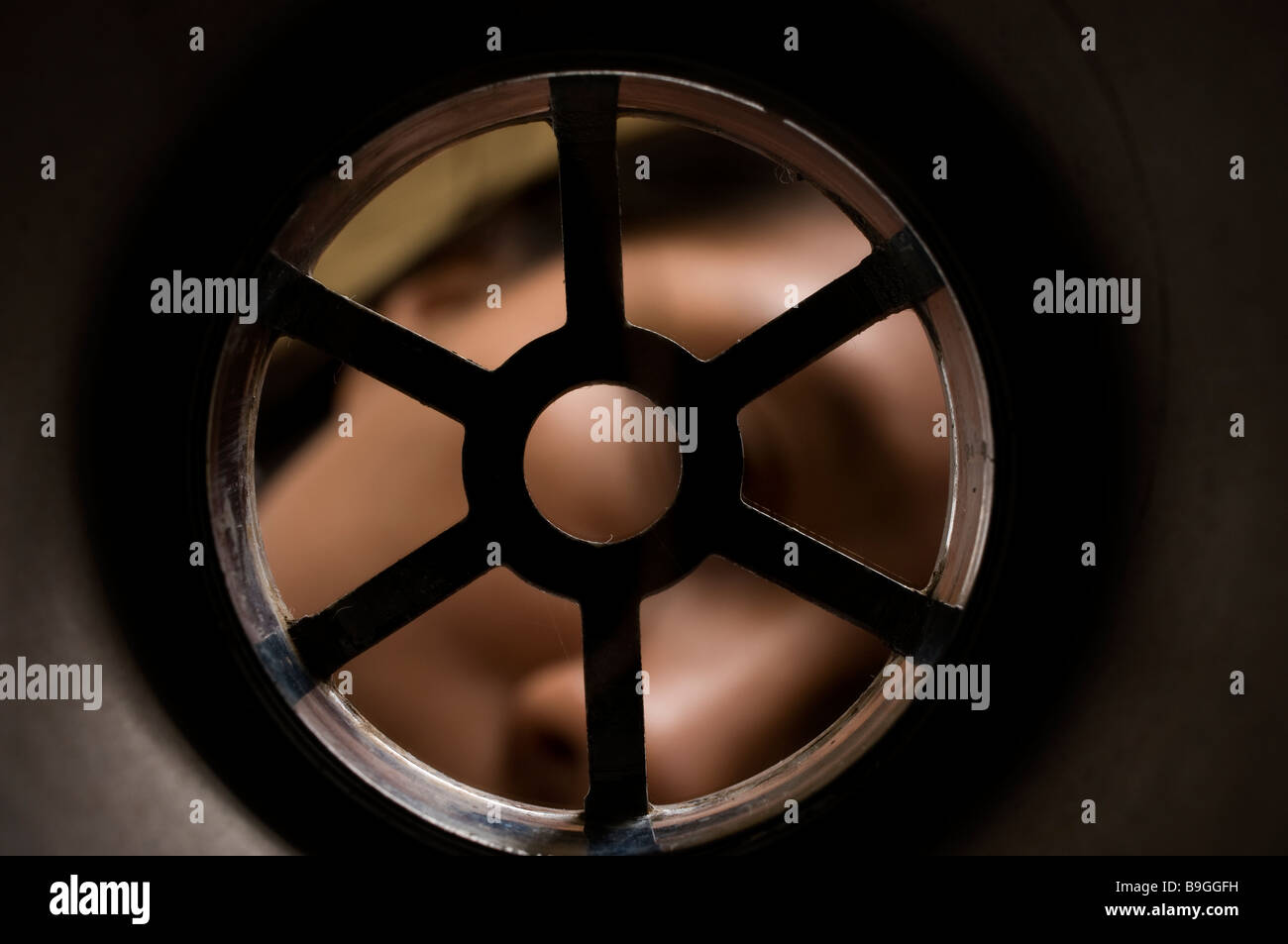 Looking down the plughole Stock Photo