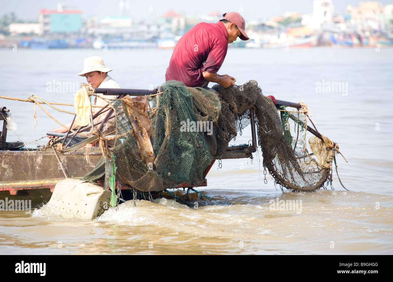 Boats on the Mekong Delta in Vietnam Stock Photo - Alamy