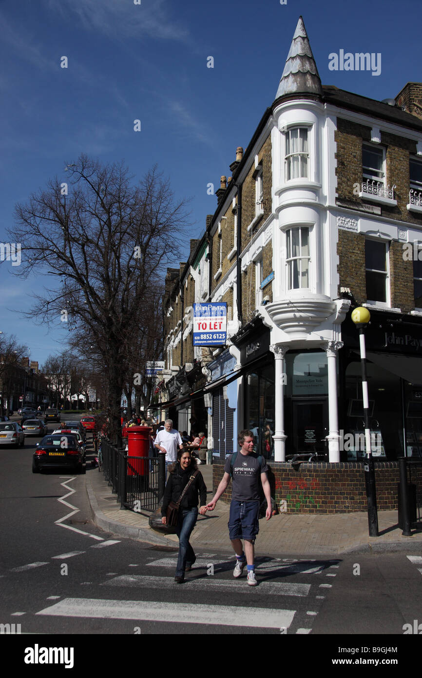 blackheath london england uk houses shops high street Stock