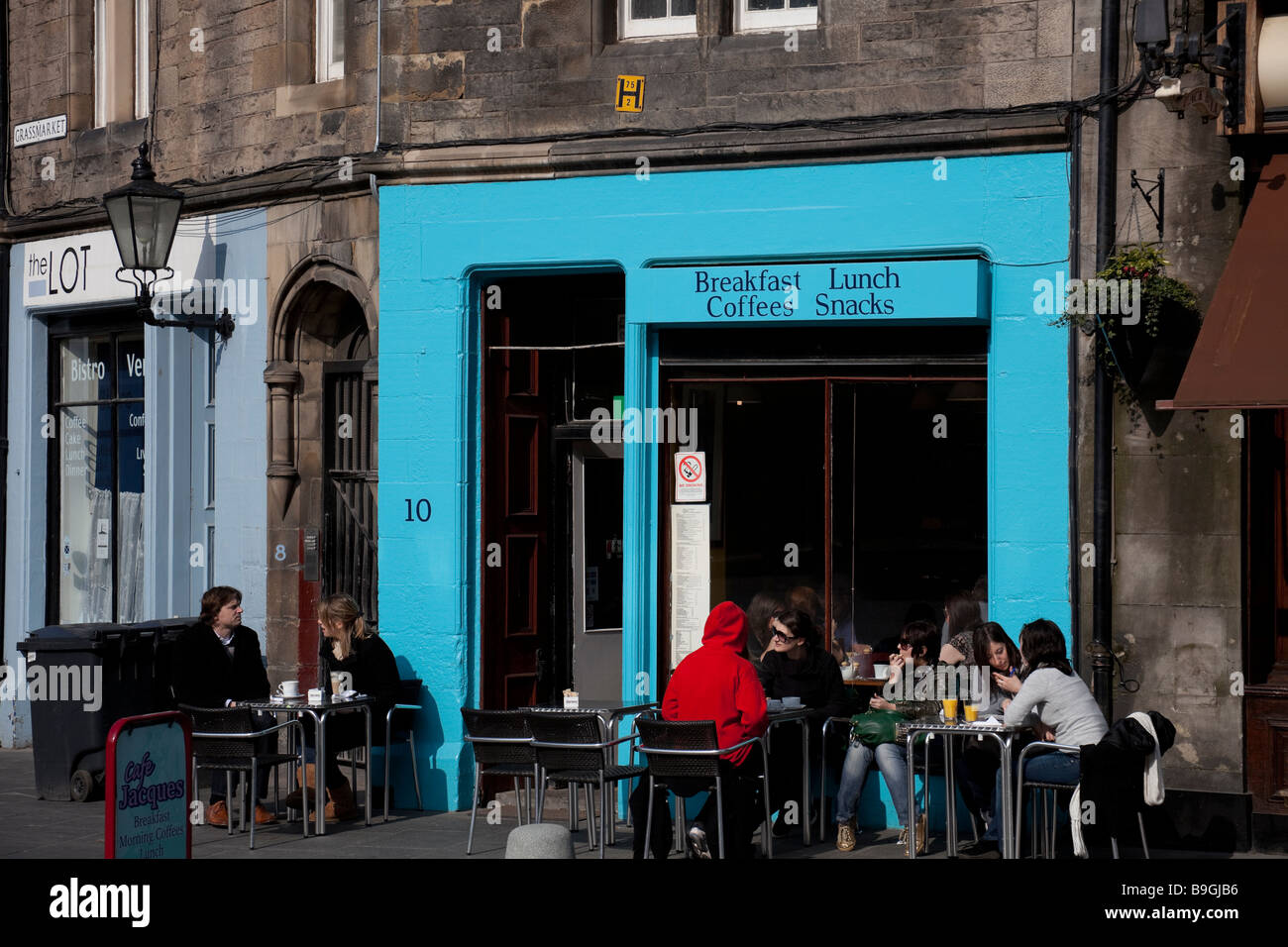 Cafe in Grassmarket, Edinburgh, Scotland UK Europe Stock Photo