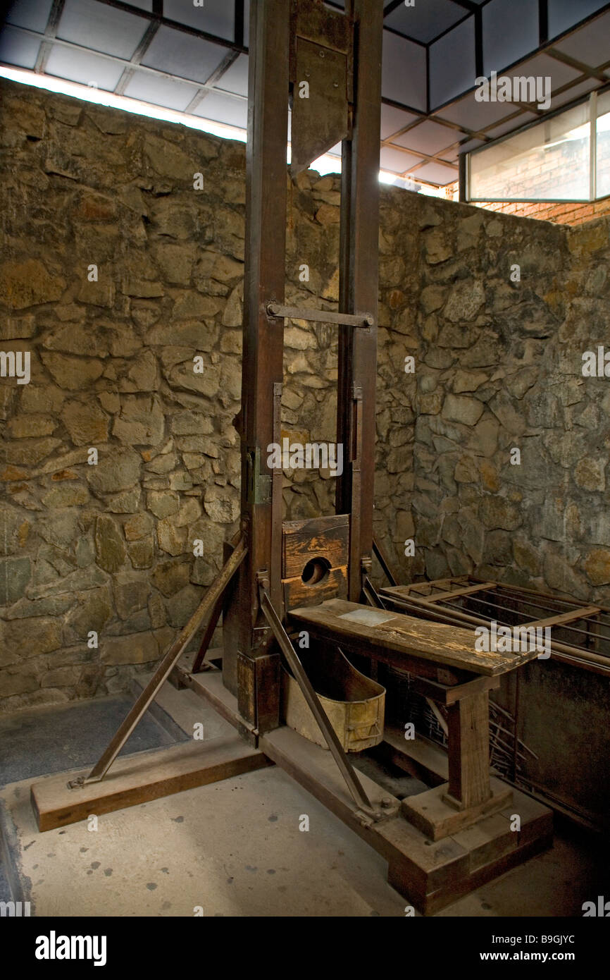 French guillotine on display War Remnants Museum in Ho Chi Minh City Vietnam Stock Photo