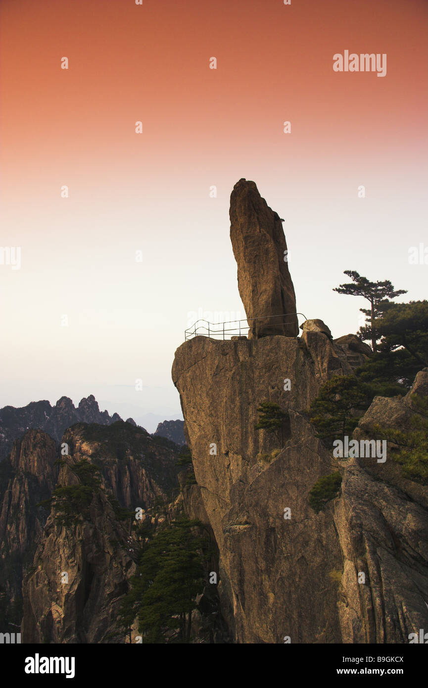Asia China Anhui Huangshan mountains viewpoint winter Anhui Asia ...