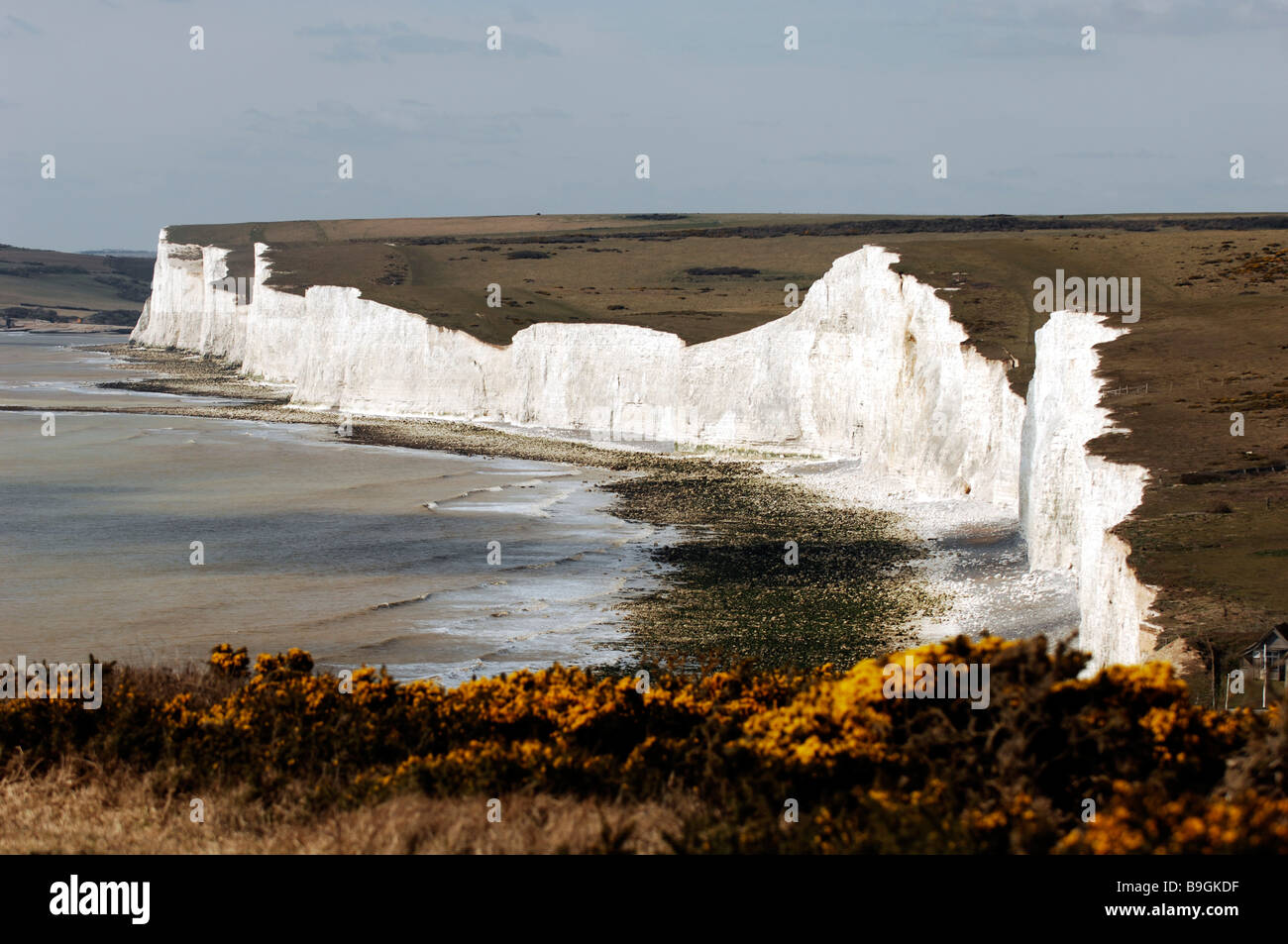 Cliffs along the Seven Sisters viewed from Birling Gap in East Sussex UK Stock Photo
