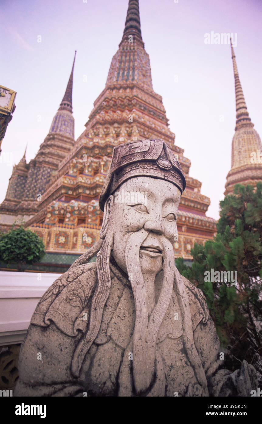 Thailand Bangkok wade fanny Stupas statue detail Asia southeast-Asia city capital destination sight temple temple-installation Stock Photo