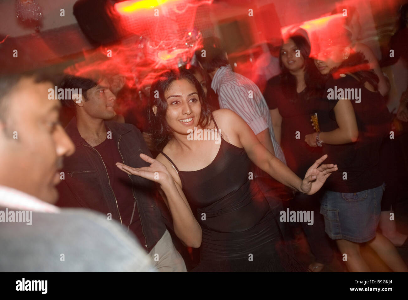 India Hyderabad Banjara Hills wealthy district Liquids night club Stock Photo