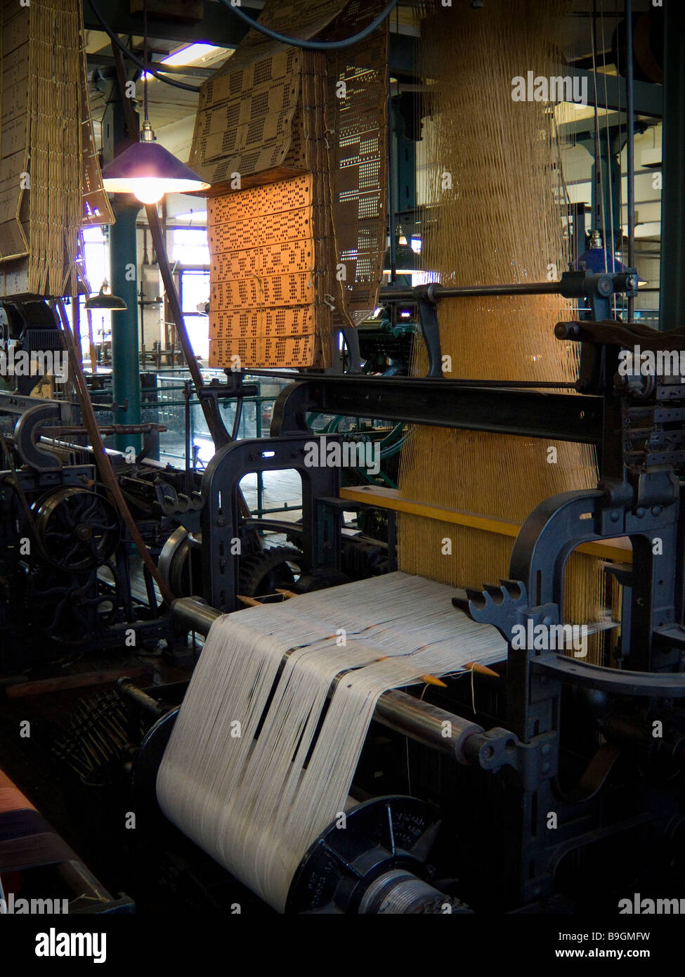 Traditional cotton milling equiptment worsted mill at the Industrial Musem Bradford Stock Photo