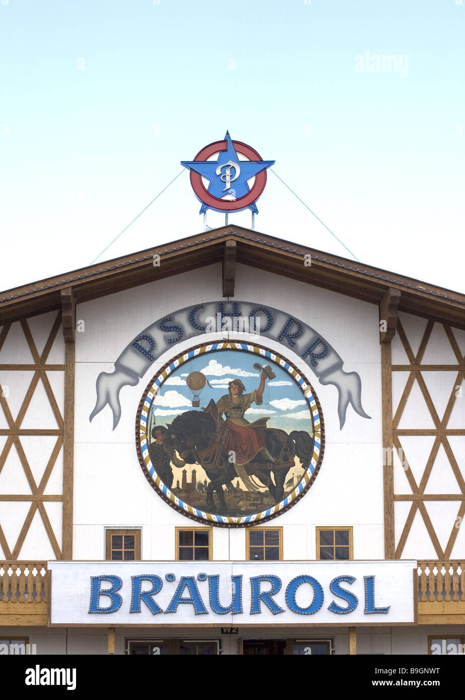 Munich Oktoberfest tent-entrance Pschorr Brurosl Attraction Bavaria  beer-brand beer tent picture brewery-tent Brurosl Stock Photo - Alamy