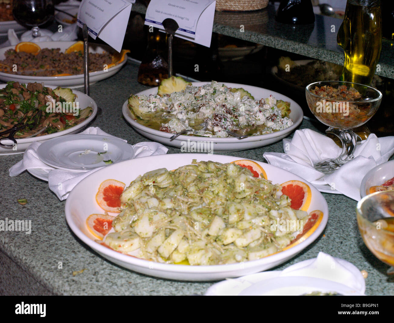Buffet at the Maritim Hotel Balaclava Mauritius Stock Photo