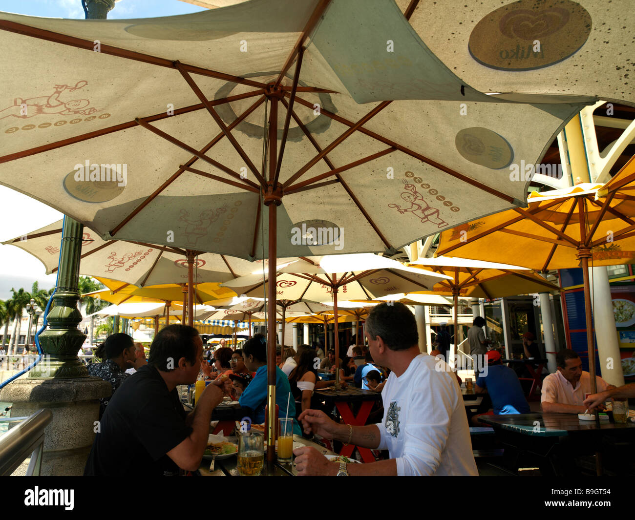People Having Lunch in a Cafe Port Louis Mauritius Stock Photo
