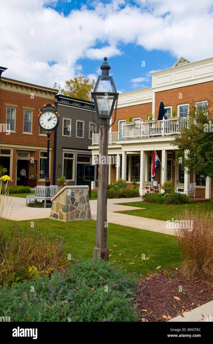 Town square in Delafield Wisconsin Stock Photo