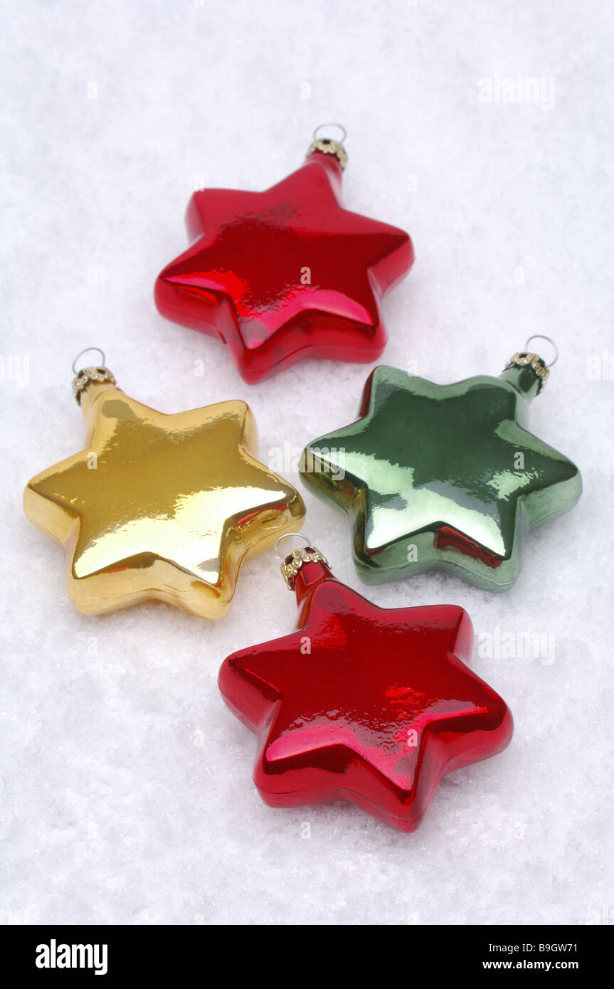 Christmas tree decorations stars snow Christmas tree-jewelry Christmas-decoration decoration Christmas tree-stars glass-stars Stock Photo