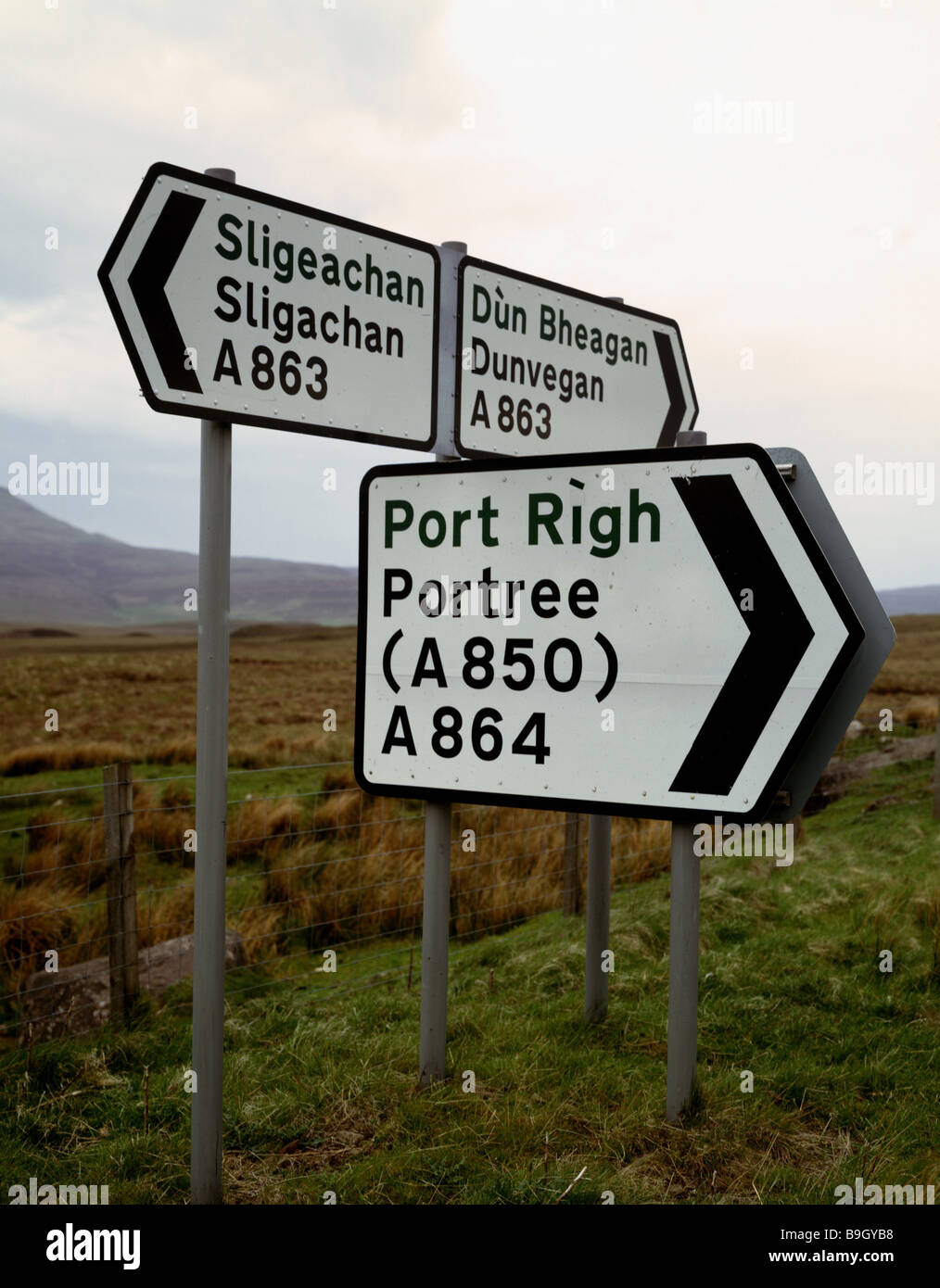 Great Britain Scotland Highlands streetsigns landscape roadside sign