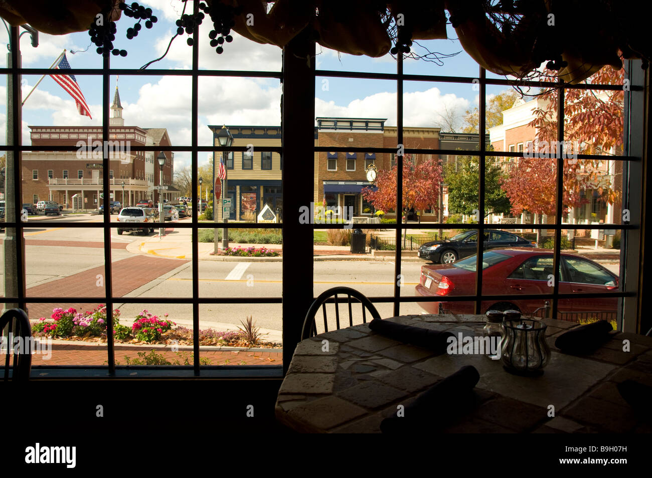Town square in Delafield Wisconsin Stock Photo Alamy