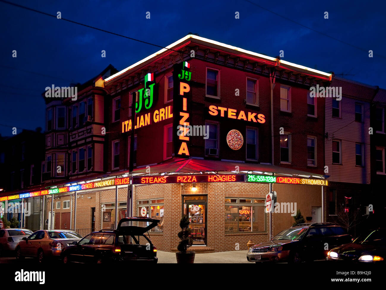 Steak and pizza restaurant, South Philly Philadelphia PA USA Stock Photo