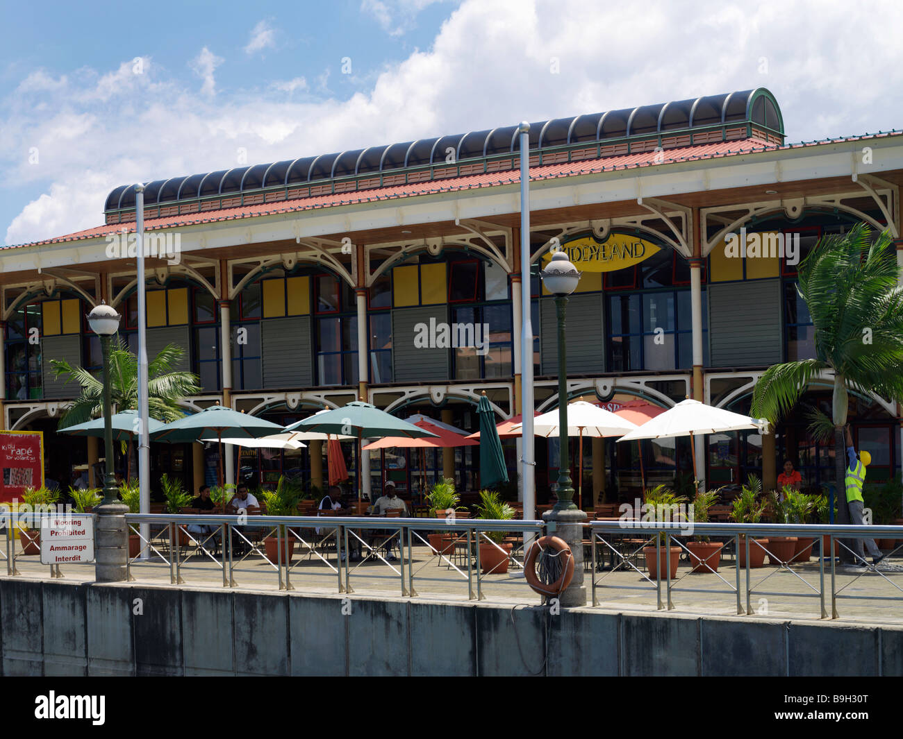 Water side Restaurants Port Louis Mauritius Stock Photo