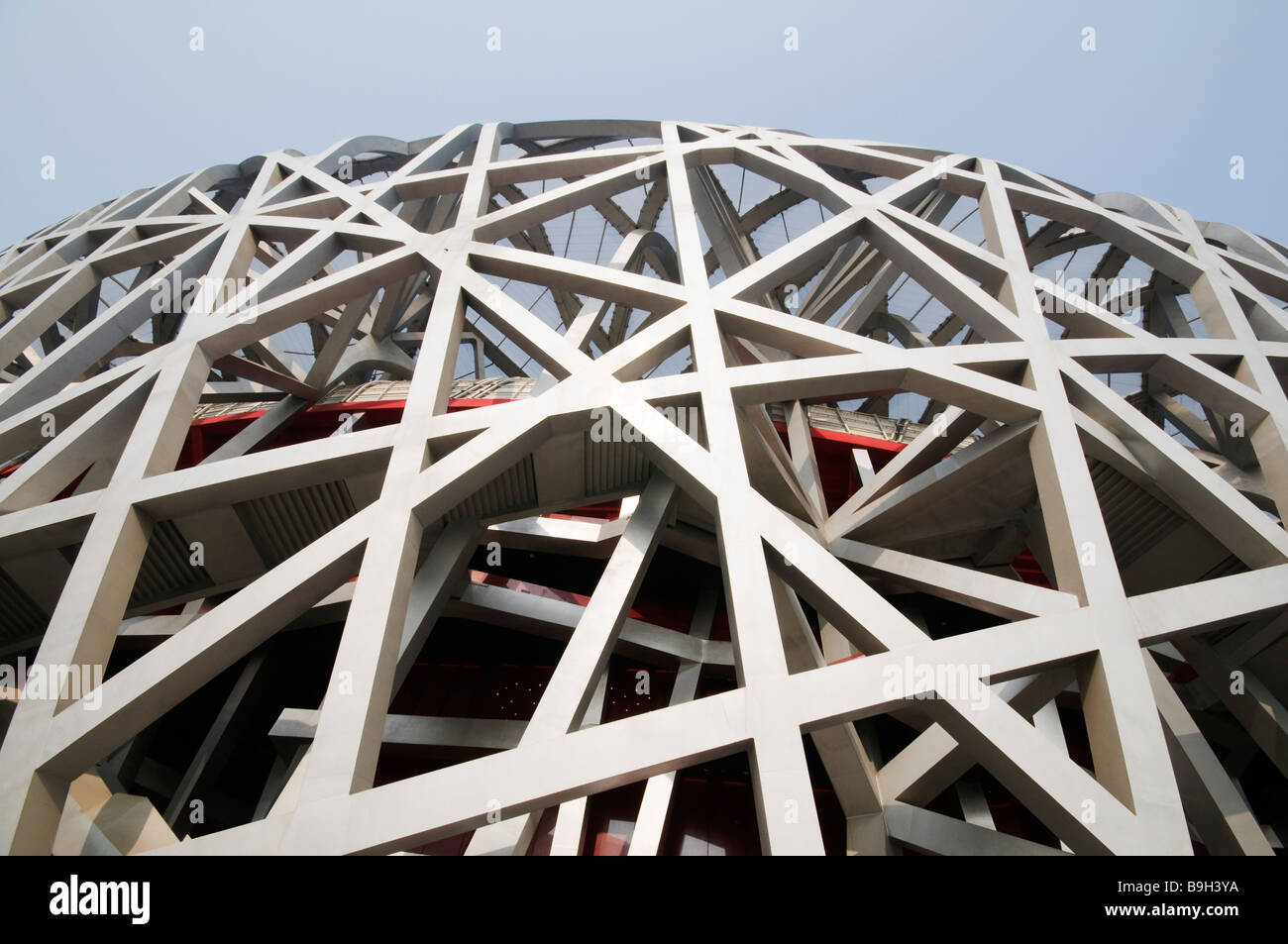 China, Beijing. The Birds Nest National Stadium designed by Herzog & de Meuron Stock Photo