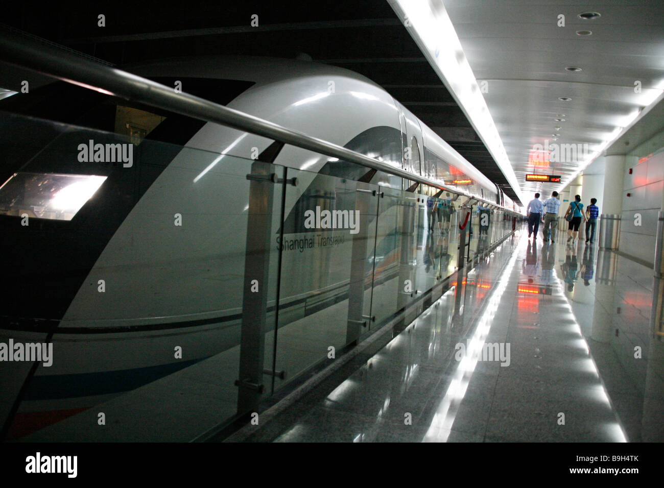 China, Shanghai. Maglev Train in Shanghai Pudong Airport Stock Photo ...