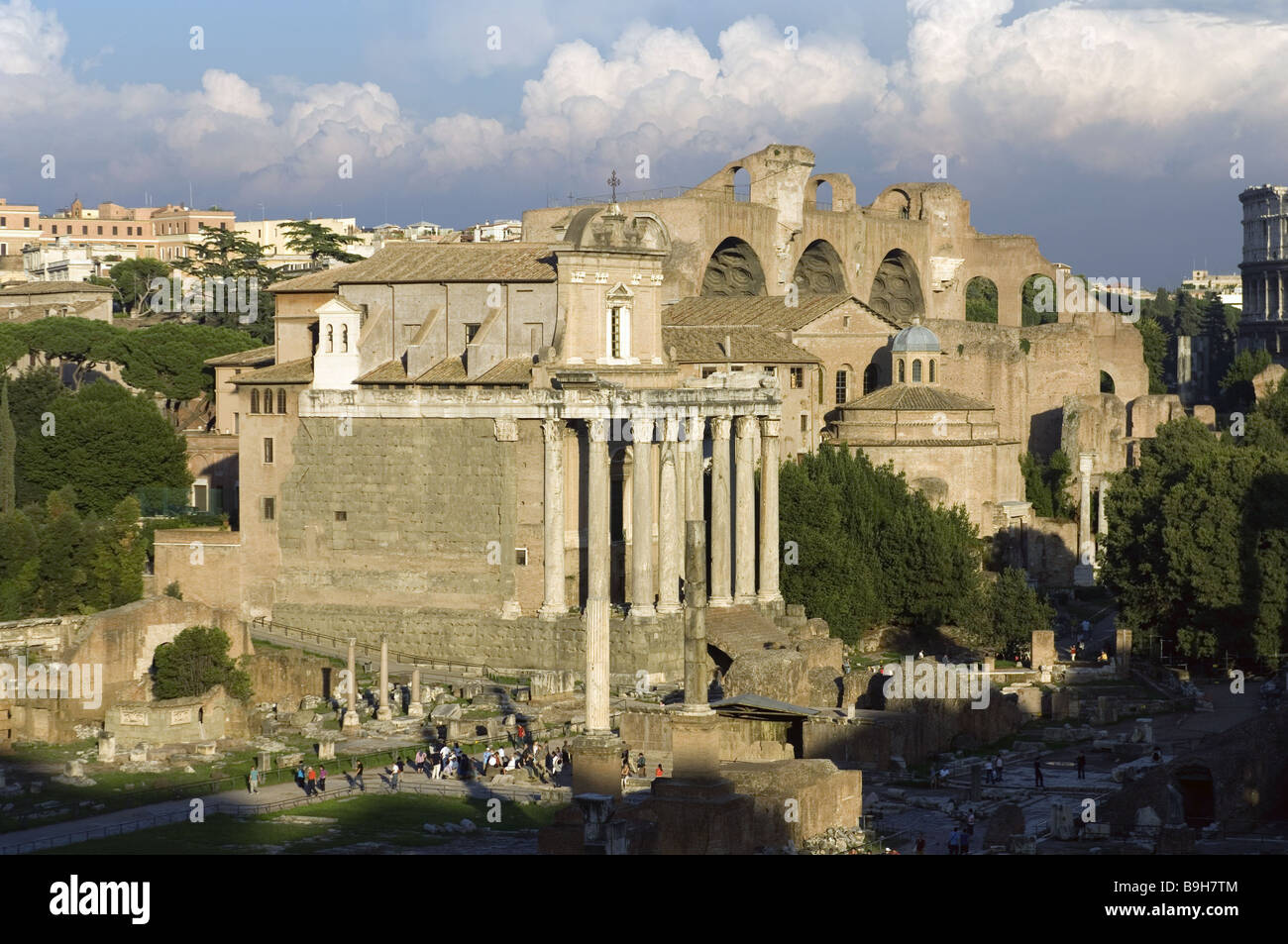 Italy Rome temples of the Antoninus Pius and the Faustina Maxentius ...