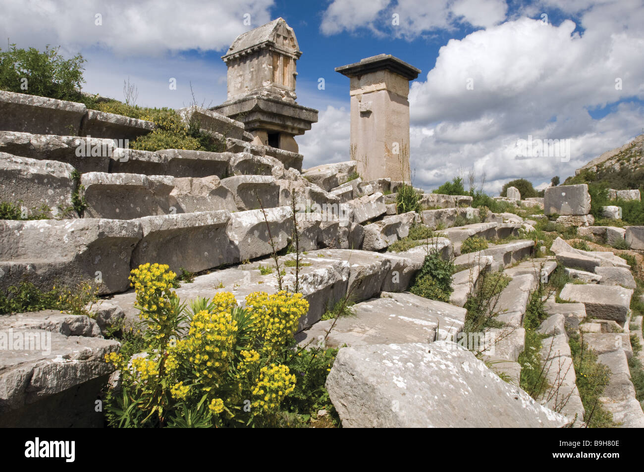 Xanthos ancient city of Lycia, Turkey Stock Photo