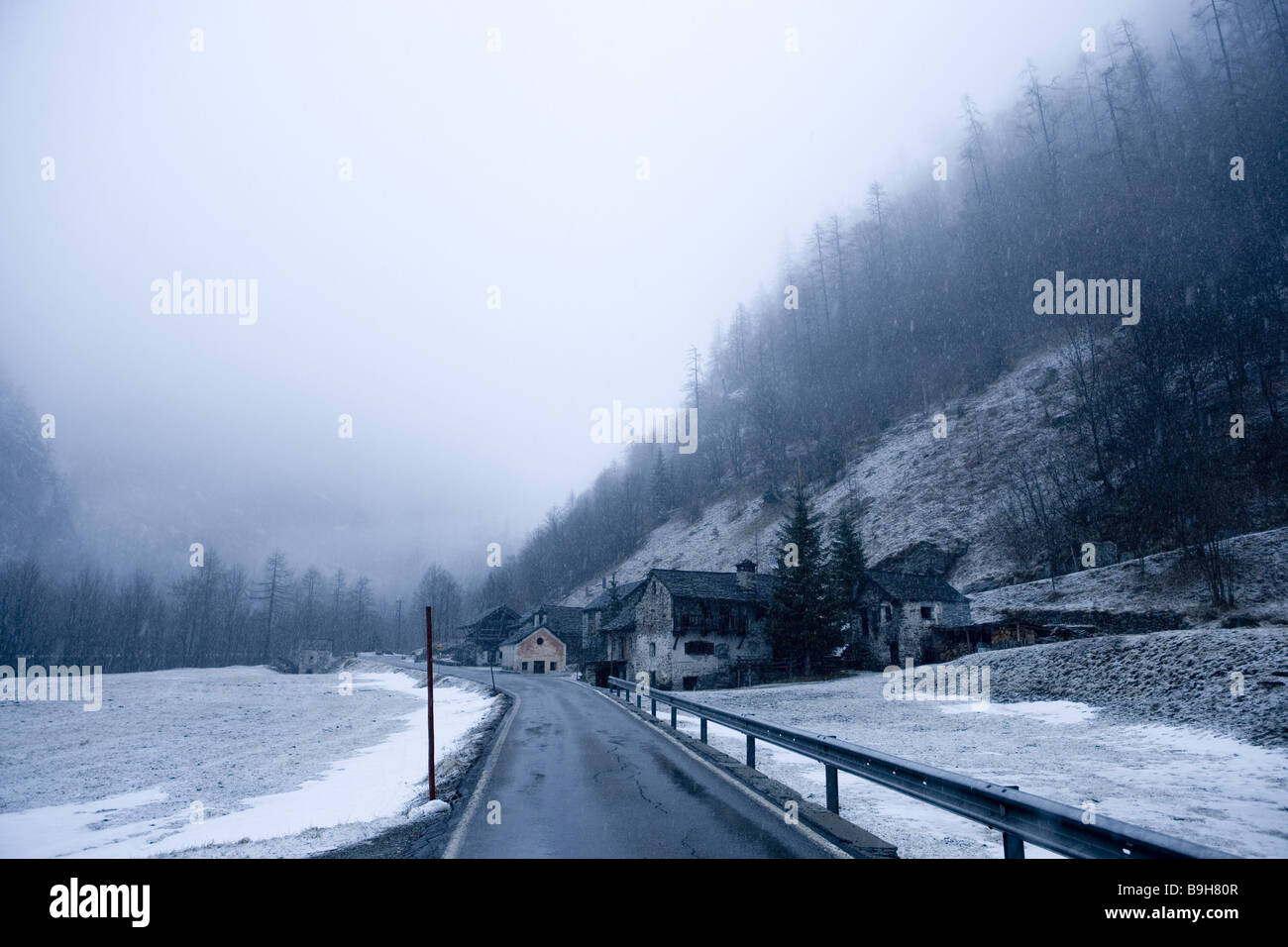 Mountain-village Mogno Maggia valley Tessin Switzerland Stock Photo