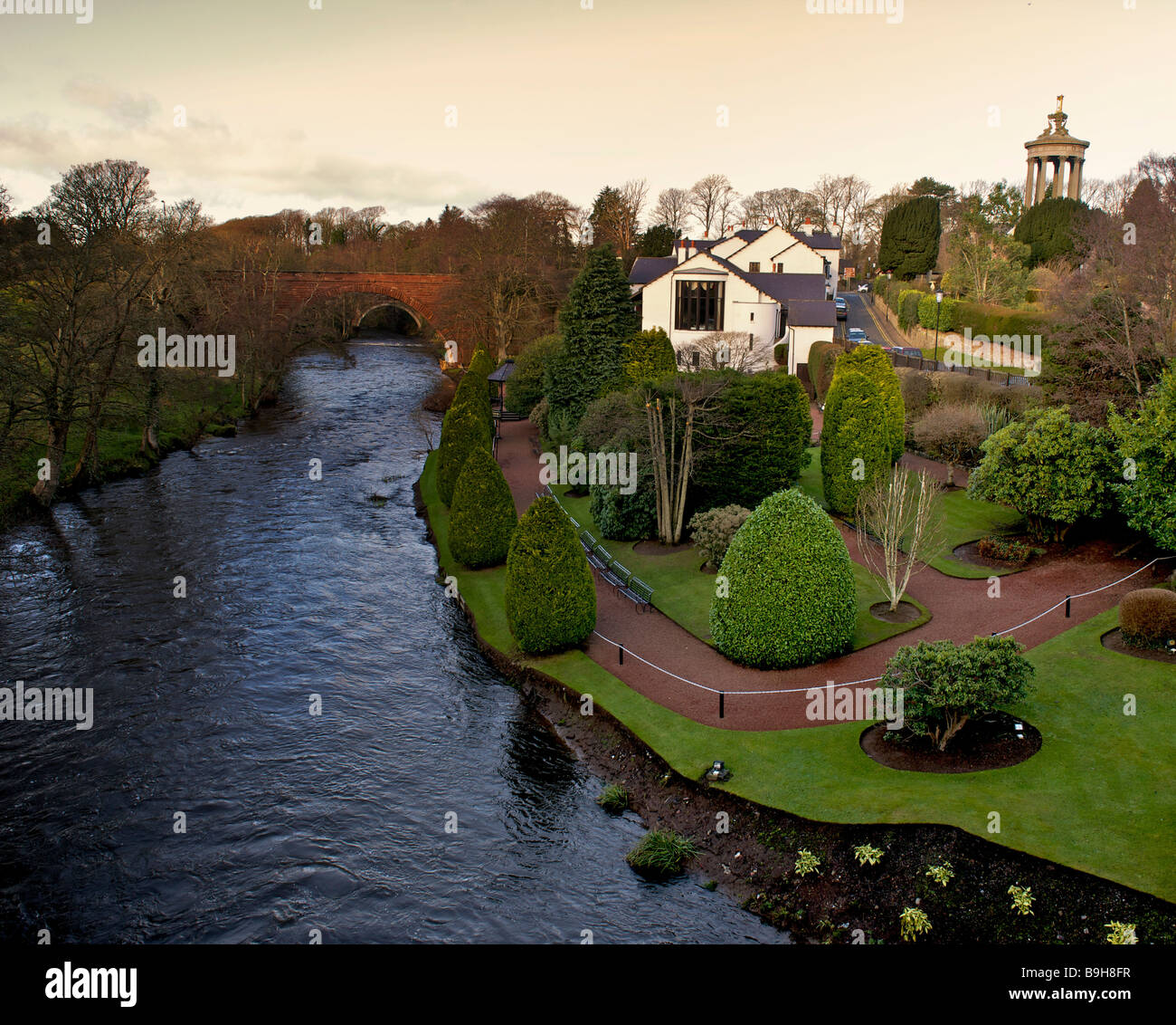 View from Brig o doon of Burns Monument Alloway South Ayrshire Scotland UK Stock Photo