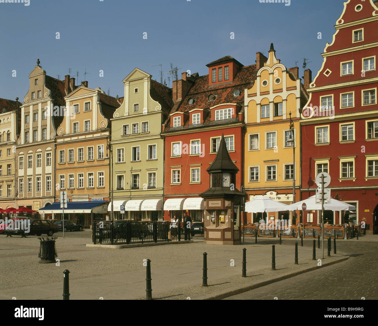 Poland Silesia Wroclaw market place gablehouses Lower Silesia Breslau Old Town houses