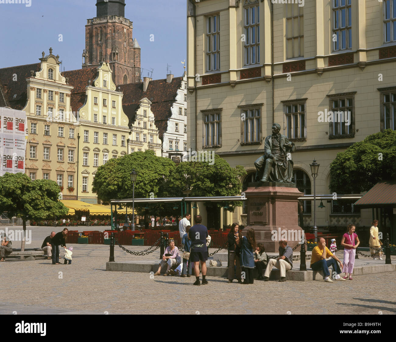 Poland Silesia Wroclaw monument Alexander Fredo tourists Lower Silesia