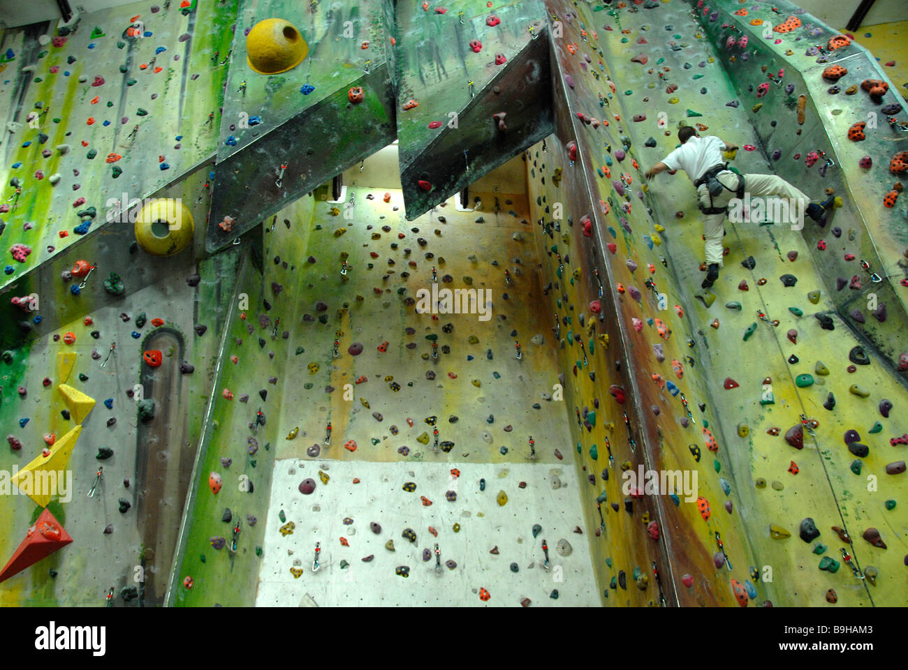 Indoor rock climbing, UK Stock Photo Alamy