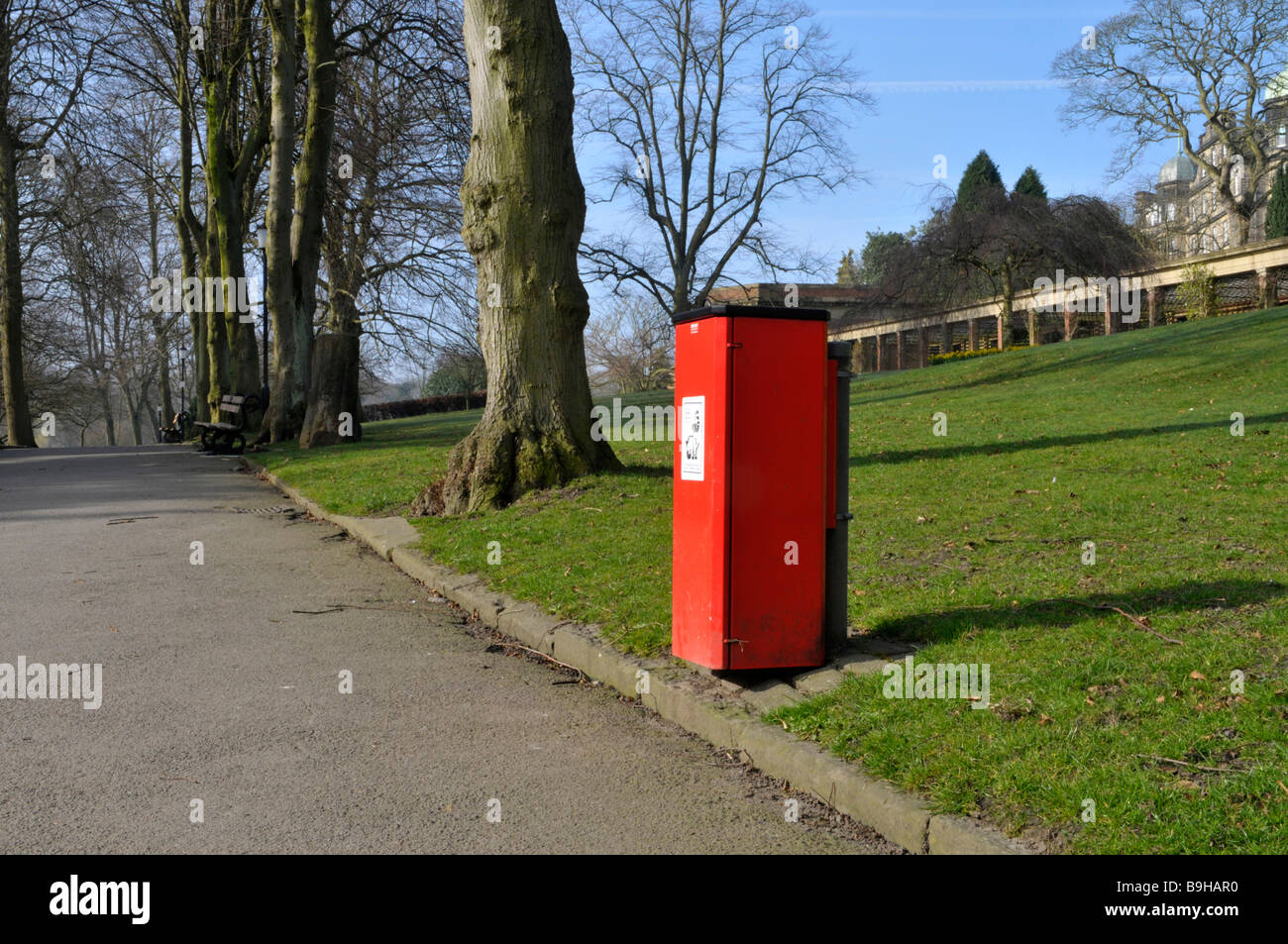 bin for dog waste in valley gardens, harrogate Stock Photo Alamy