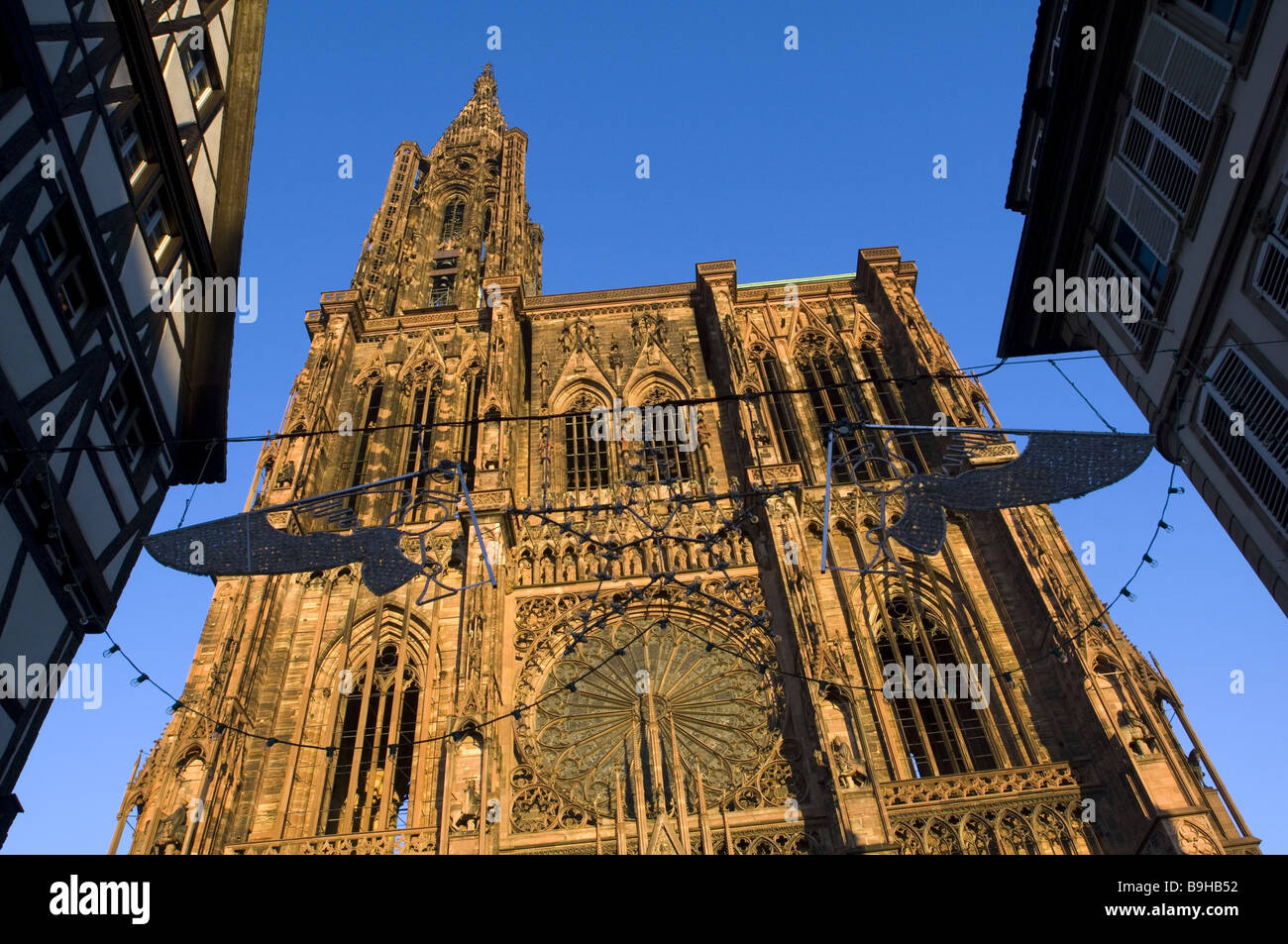 France Alsace Strasbourg Strasbourg Cathedral outside Niederrhein blue heaven Cathédrale notre-dame decoration Alsace Europe Stock Photo