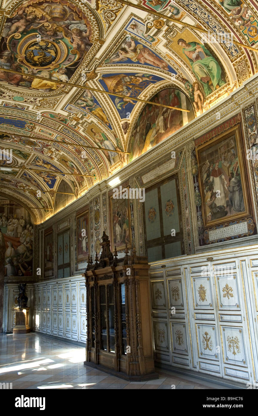 Italy Rome Vatican library interior Stock Photo