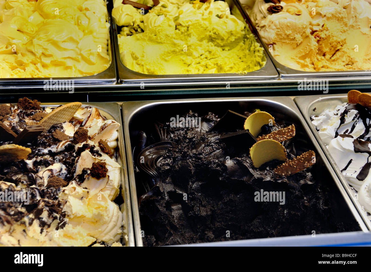 Paris France, Food Detail Soft Frozen Ice Cream in Display case