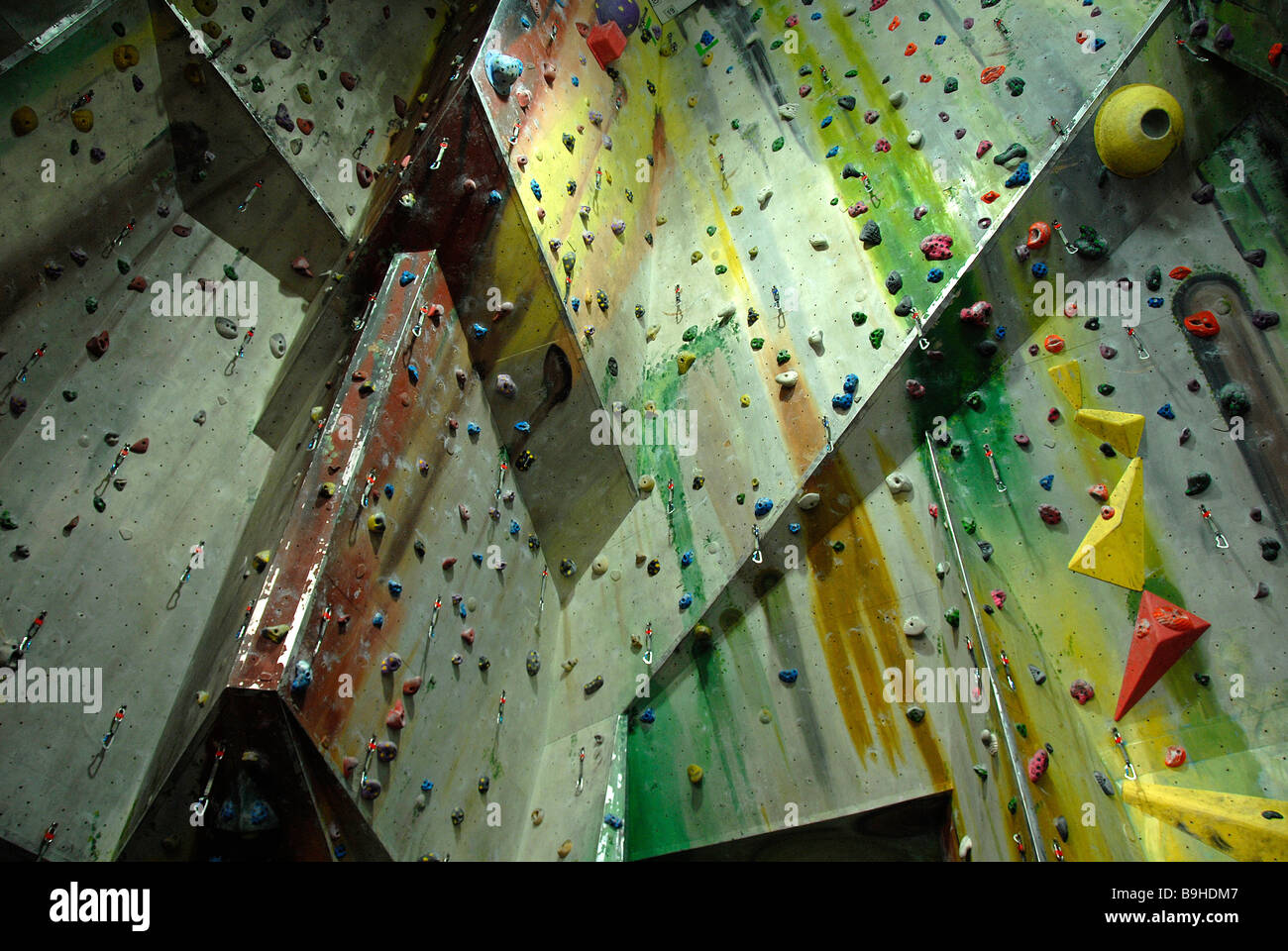 Indoor rock climbing wall Stock Photo Alamy